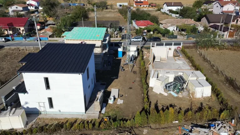 Ansamblul Poiana, vedere din dronă în timpul construcției